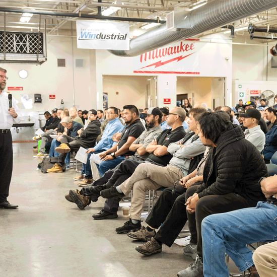 A group of contractors sitting at a BayREN training session.